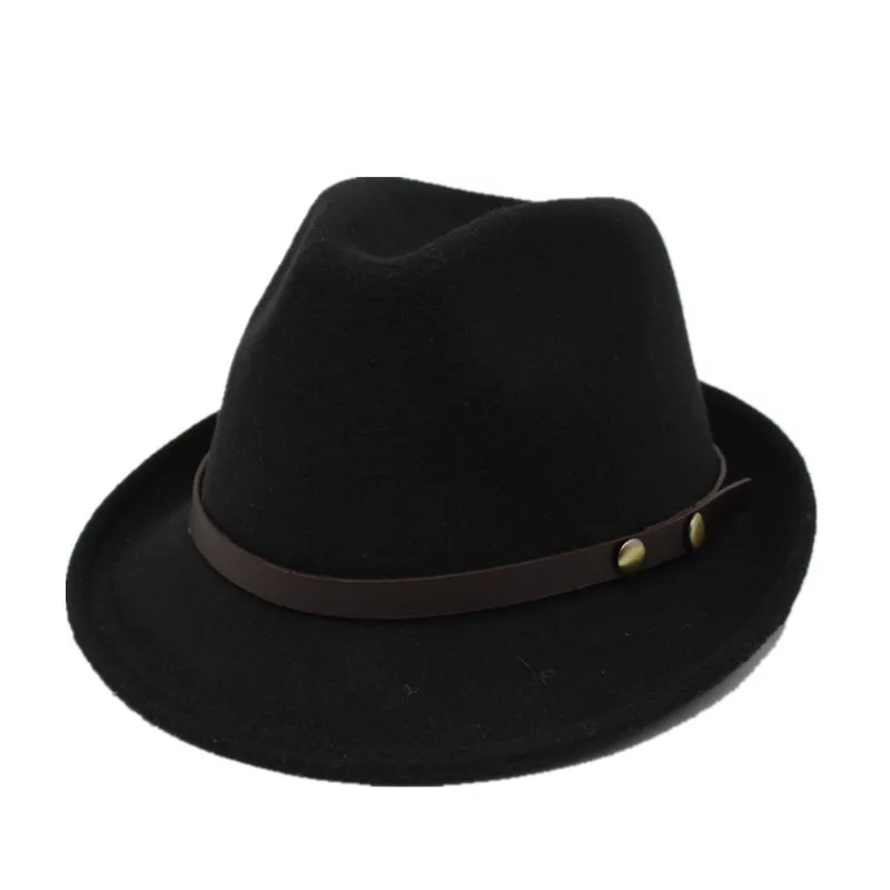 black OZyc шерсть для женщин и мужчин Chapeau Femme Fedora шляпа для джентльмена сомбреро Элегантная Леди Трилби церковный Дерби Клош солнцезащитная Кепка - Цвет: black