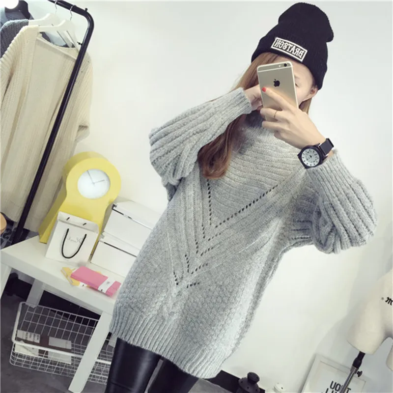 Женский вязаный свитер с длинным рукавом свободные толстые пуловеры