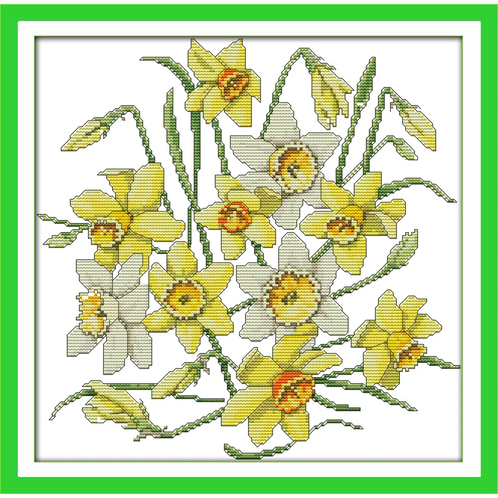 Вечный любовь Daffodils китайский набор крестиков экологический хлопок чистый
