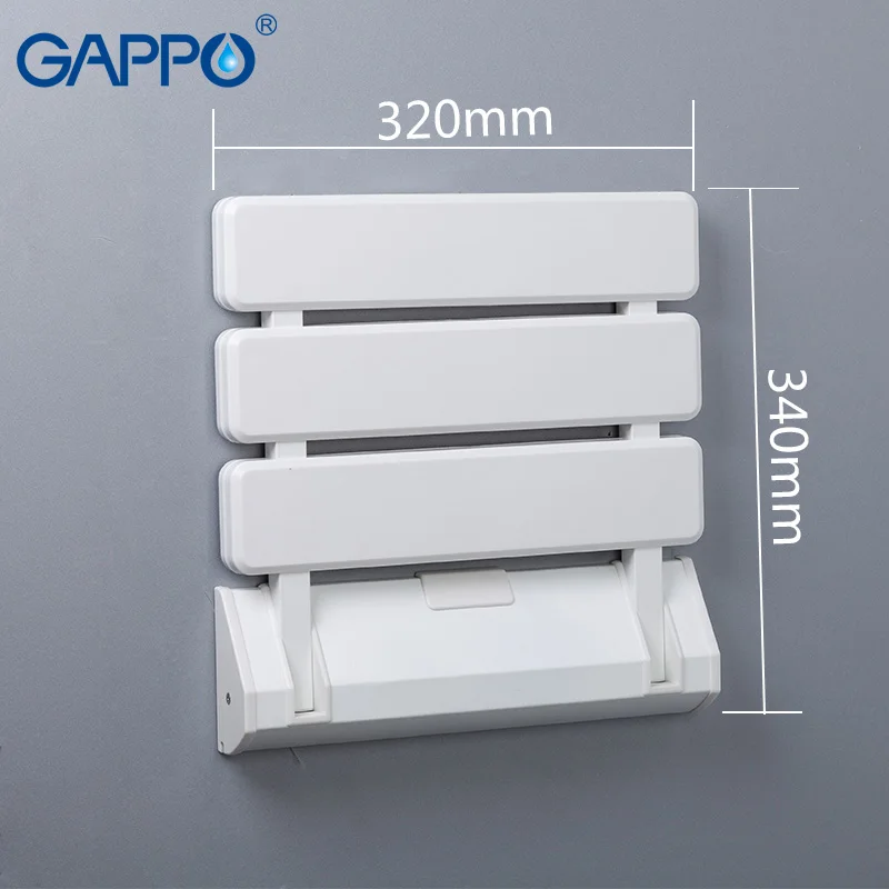 gappo wall mounted shower seats bathroom white shower folding seat bath chair elderly shower spa bench stool free global shipping