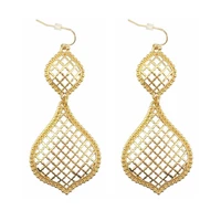 gold filigree large water drop earrings for women 2020 fashion autumn hollow out jewelry wholesale