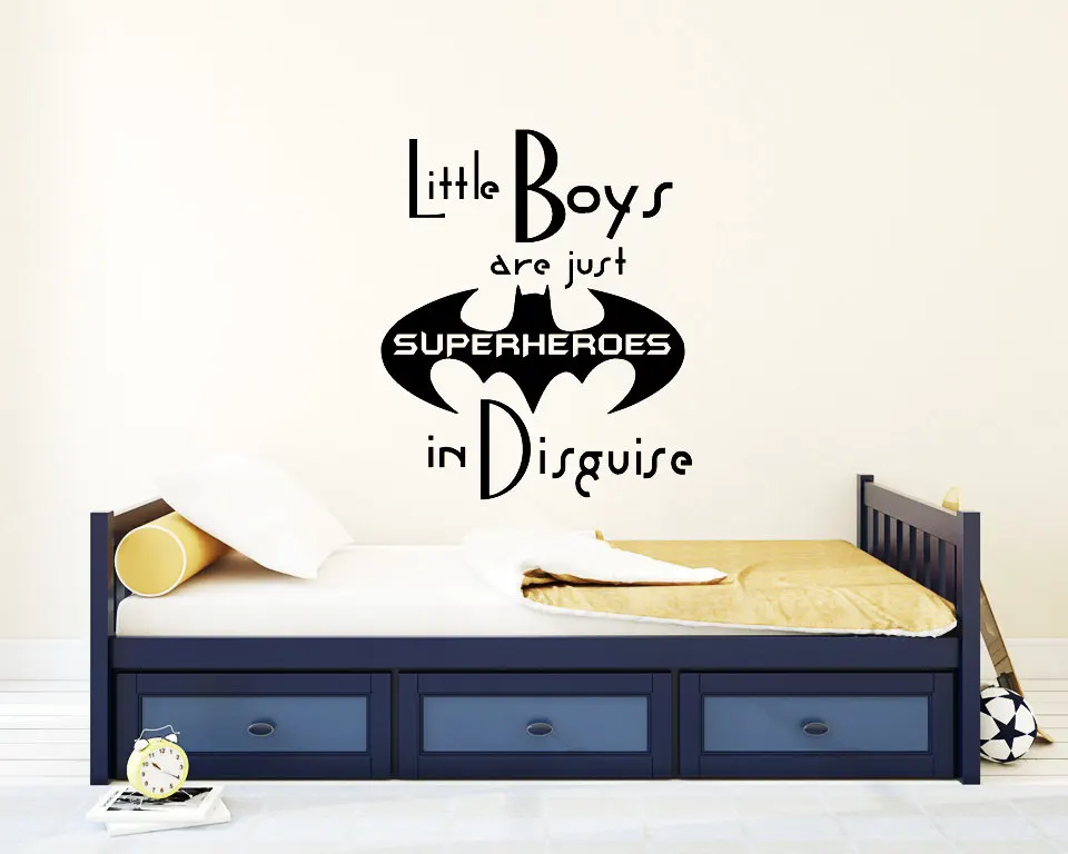 

Wall Sticker Kids Bedroom Quotes Little Boys are just superheros Wall Art Decal Home Decoration Kids Boys Wall Stickers NY-280