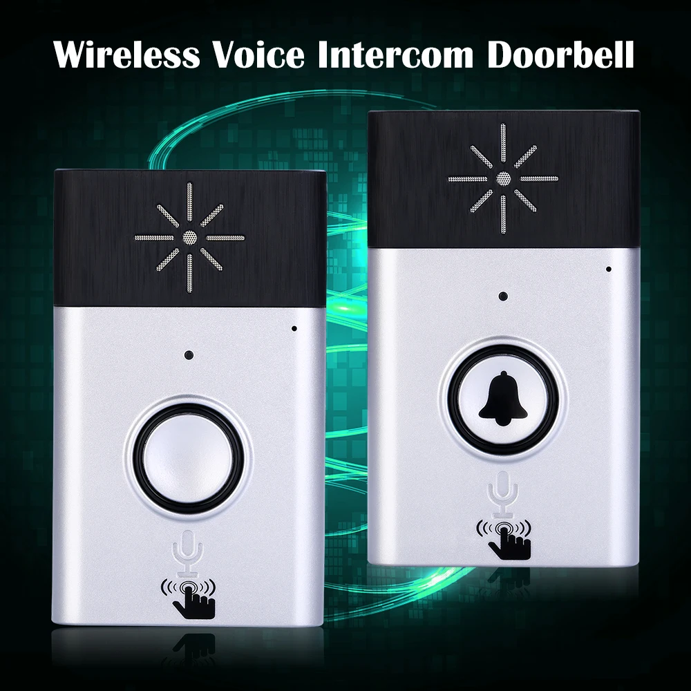 Wireless Voice Intercom Doorbell with Outdoor Unit Button Indoor Receiver Smart Home Security Door Bell 2-way Talk Monitor | Безопасность