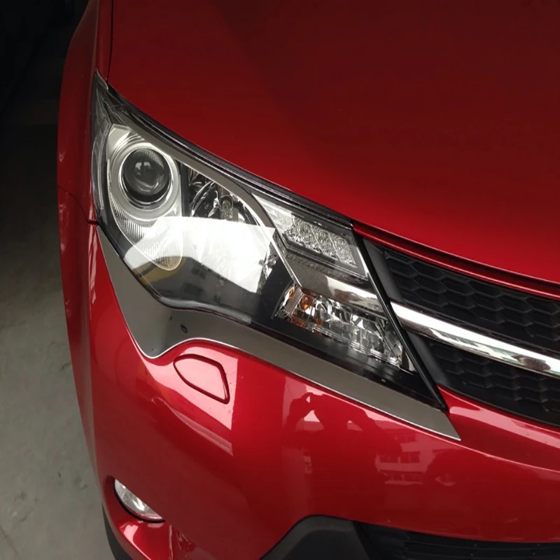 Для Toyota RAV4 RAV 4 2013 2014 2015 ABS Хром Передняя фара лампа для век Крышка бровей отделка