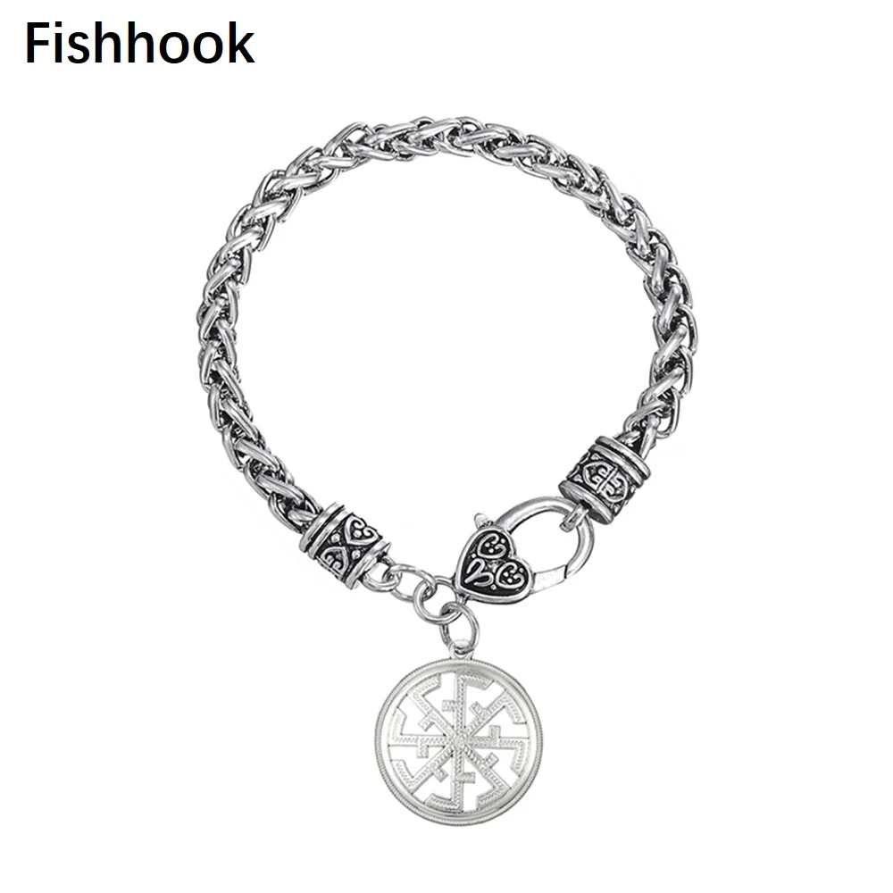 Шарм-браслеты Fishhook круглой формы с славянскими узорами для мужчин и женщин