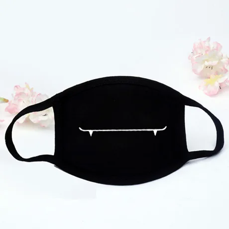 XHY Fashion Unisex Cartoon Pattern Black Cotton Face Mask Cute 3D Print Half Face Mouth Muffle Masks Outdoor Cycling Mask A12D15 - Цвет: XHY