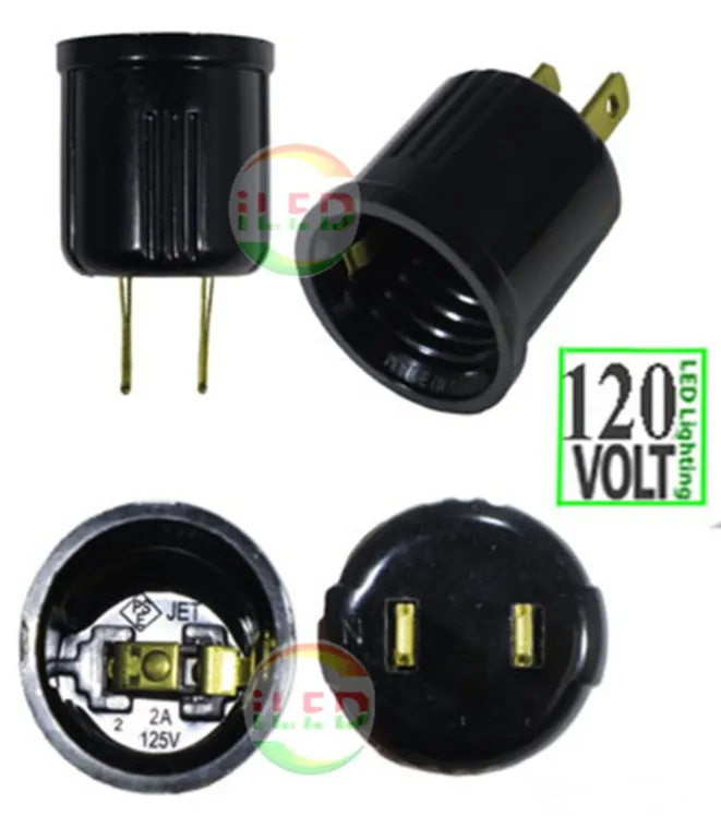 

100pcs/lot USA Plug male to E26/E27 female screw Converter Lamp holder