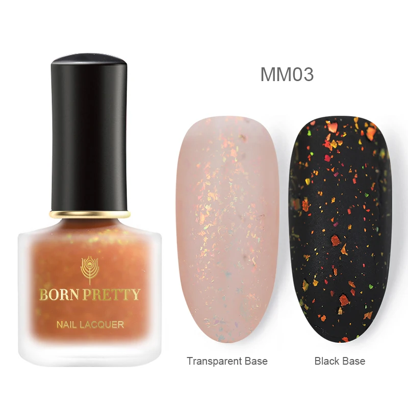 BP-MM03 BORN PRETTY 6 мл Matt Micas лак для ногтей нерегулярные блестки Зеленый Фиолетовый Желтый смешанные цвета блестящие, дизайн ногтей лак - Цвет: BP-MM03
