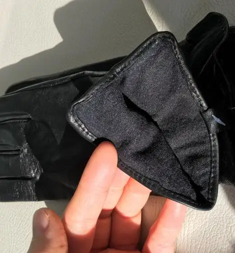 Женские черные мотоциклетные перчатки из натуральной овечьей кожи с сенсорным