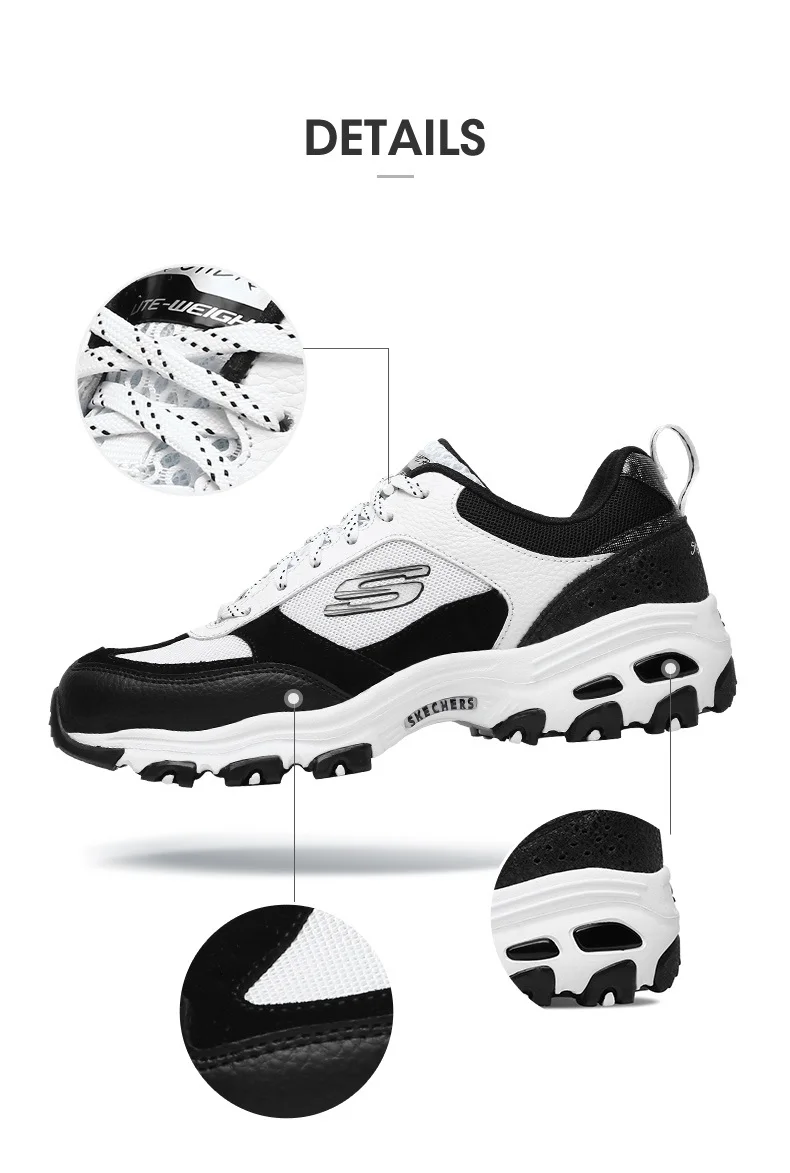 Skechers/женская повседневная обувь; удобные дышащие кроссовки на платформе для папы; черная обувь для отдыха на толстой подошве; женская обувь; 13140-BKW