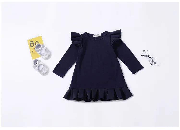 DuoDuo New Arrival Kids Girls Knitted Long Sleeve red Dress Clothes 2019 Winter Casual Lotus leaf edge Children Dresses | Детская одежда