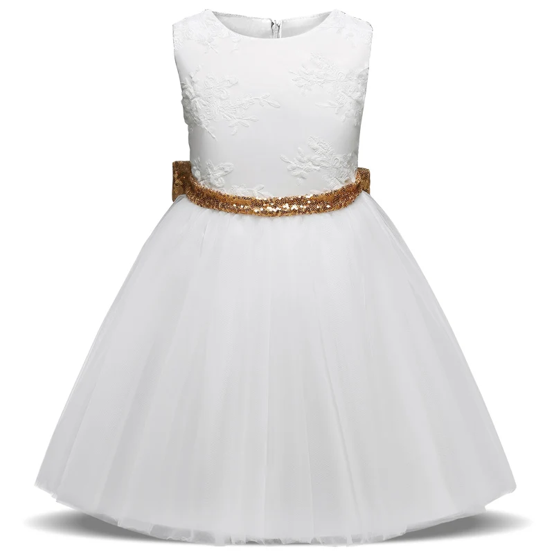 Gold Sequins Bow Baby Girl Dress Children's Princess Dresses For Girls Tutu 1-5 Year Birthday Outfit Brand Toddler Clothing | Детская