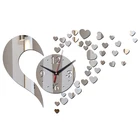 Акриловые зеркальные настенные часы, часы, кварцевые часы, наклейки для украшения дома, стикер, современный дизайн, гостиная, натюрморт