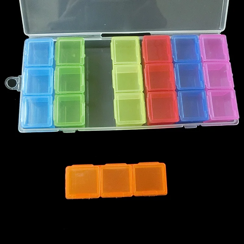 Пластиковый ящик для хранения 10 компл./лот, 21 красочная сетка, стразы для дизайна ногтей, ящик для хранения ювелирных изделий, бусин, органай... от AliExpress WW