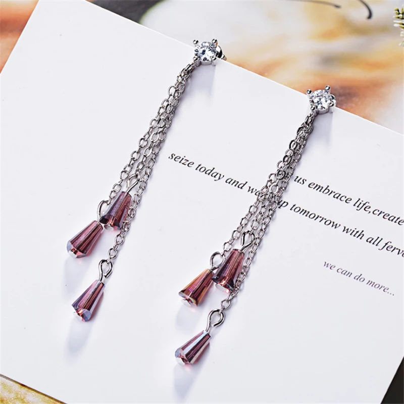 2019 реальная распродажа Серьги Brincos 100% Длинные серьги кисточки стеклянные бусины