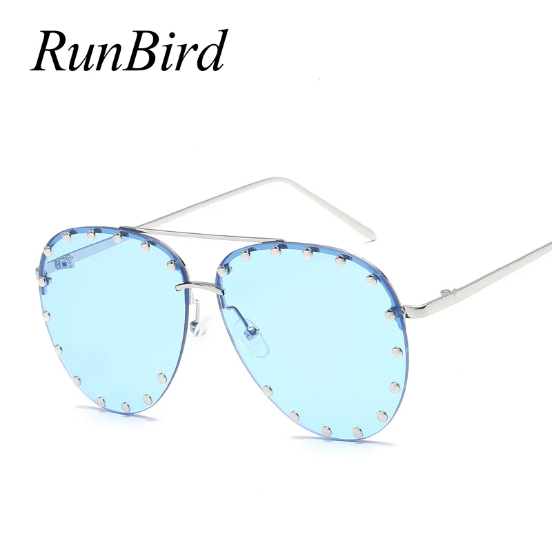 Солнцезащитные очки RunBird с заклепками и красными линзами для мужчин женщин