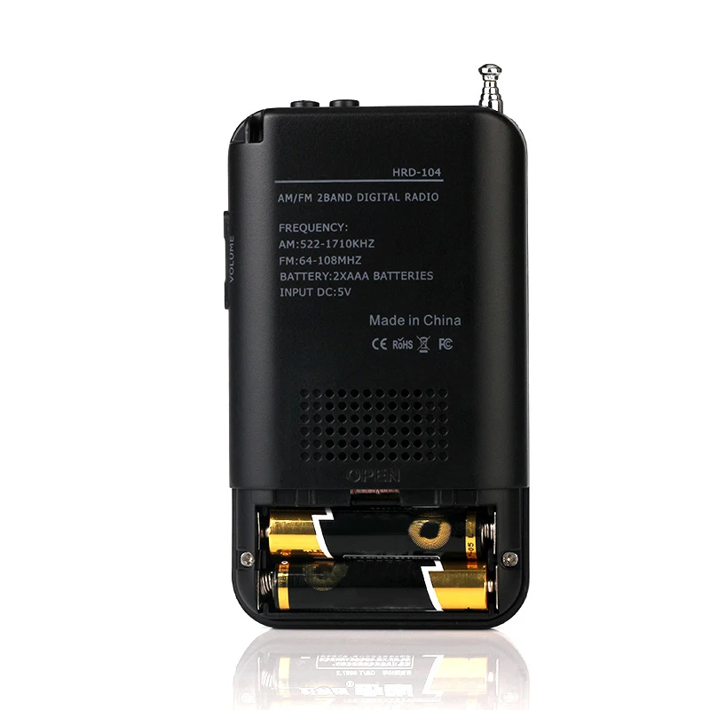 

Mini Portable Radio Speaker Receiver LCD Digital FM / AM Radio Speaker with Time Display Function 3.5mm Headphone Jack