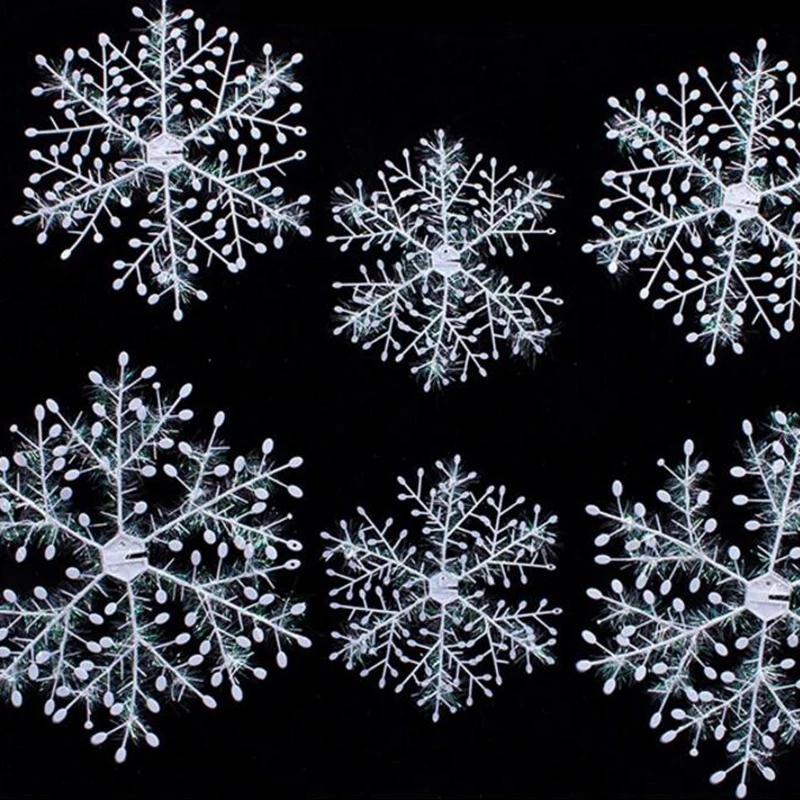 

6pcs/set Christmas snowflake ornaments Christmas decoration gifts Celebration opening decoration Winding stereo snowflake string