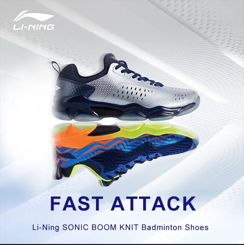 Li-Ning/Мужская профессиональная обувь для бадминтона SONIC BOOM KNIT LN BOUNSE+ подкладка на подкладе, носимая спортивная обувь, кроссовки AYZN011 XYY073