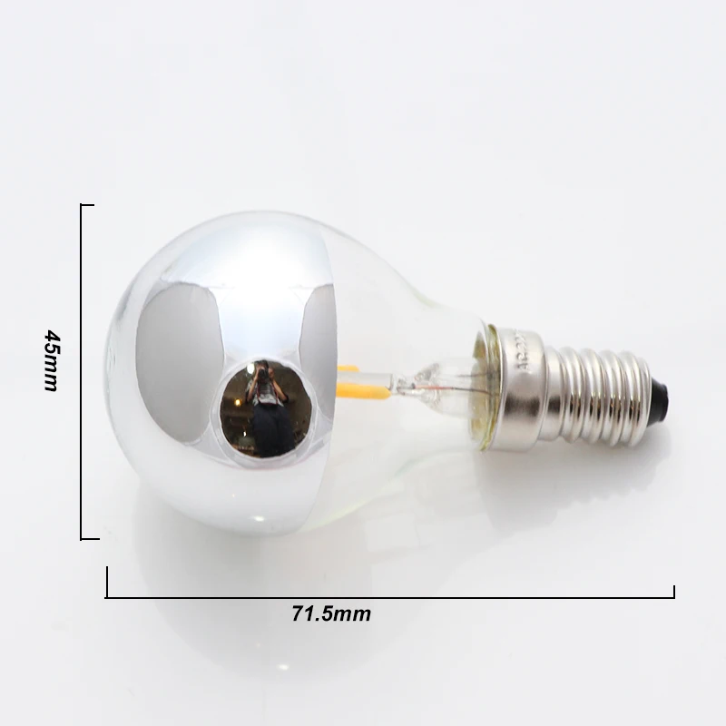 Joneaz 1X bombillas led e14 led диммер 110 v 220 v лампочки нить накаливания с регулируемой яркостью 2 Вт Серебряный Топ 2700 k теплая белая энергосберегающая лампа