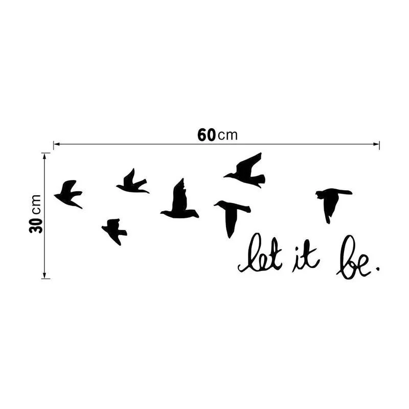 Let it be Black birds Dove виниловая настенная наклейка художественные настенные наклейки