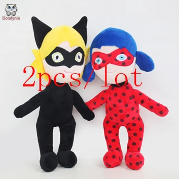 1 set 2pcs BOLAFYNIA, детские плюшевые игрушки на Рождество, подарок на день рождения, Божья коровка и супер кот, детская мягкая игрушка - Цвет: 1 set 2pcs