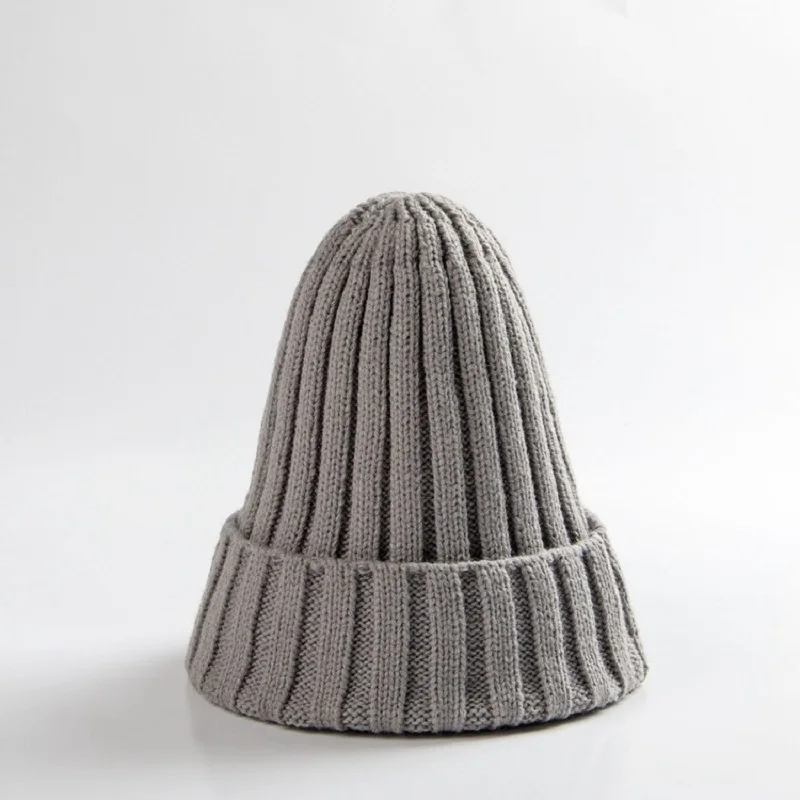 light gray 11 цветов, осенне-зимние вязаные детские шапки для девочек и мальчиков, детская шапочка, шапка для младенцев, новая детская шапка, детская шапка KF996 - Цвет: light gray