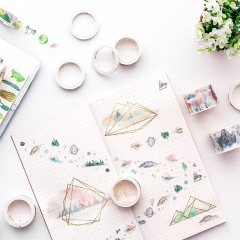 

10 Rolls/pack Petal Animal Flower Fruit Paper Masking Tapes Japanese Washi Tape DIY Scrapbooking Sticker