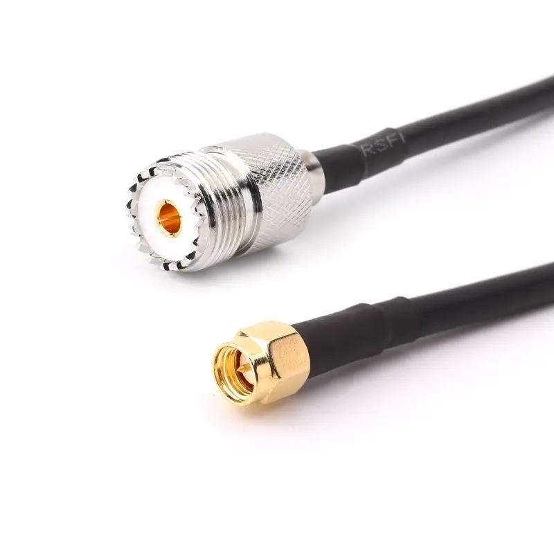 UHF SO239 женский к SMA Мужской прямой RG58 кабель Pigtail РЧ коаксиальный 50 м/100 м |