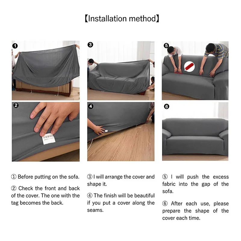 Plain Elastic Stretch Sofa Covers Polyester Spandex Fabric Arm Couch Slipcover Furniture Cover Single/Two/Three/Four-seater55 | Дом и сад