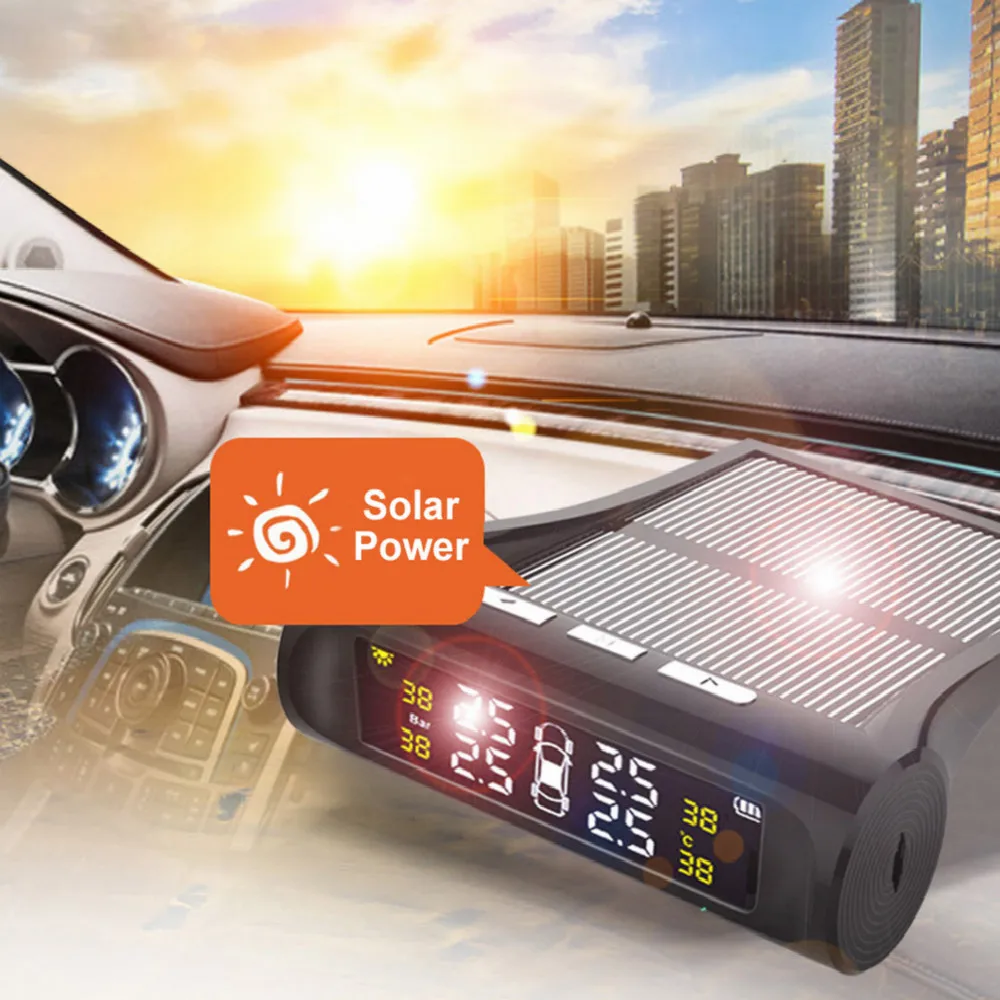 Профессиональная система контроля давления в шинах TPMS на солнечной энергии