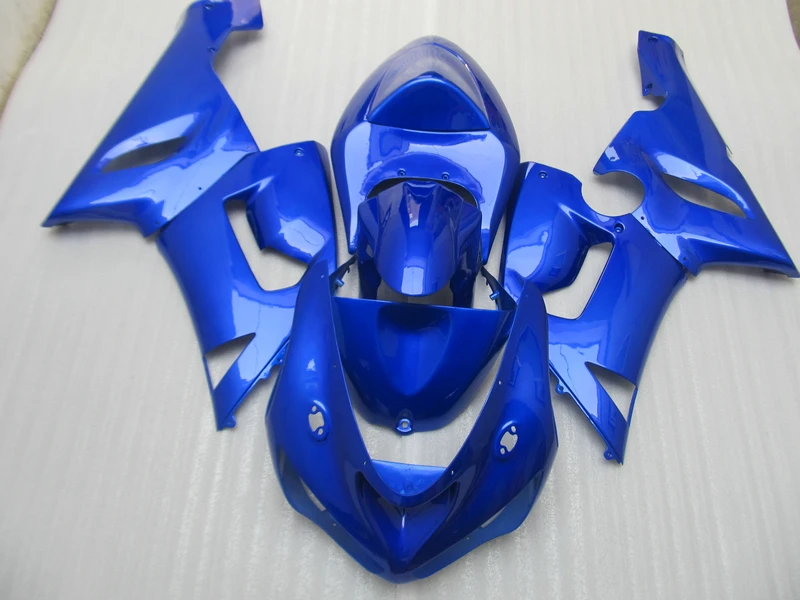 

Custom painted Fairing kits for Kawasaki NINJA ZX 6R 2005 2006 zx6r 05 06 all blue plastic motorcycle fairings set HT7