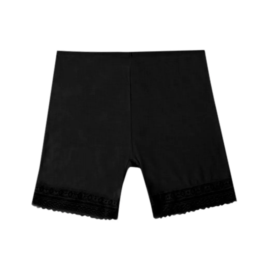 Black Удобные женские Защитные шорты под юбку кружевной дизайн для многоярусные Юбки Короткие Штаны эластичная лента 4 размера 3 цвета брюки юбка - Цвет: Black