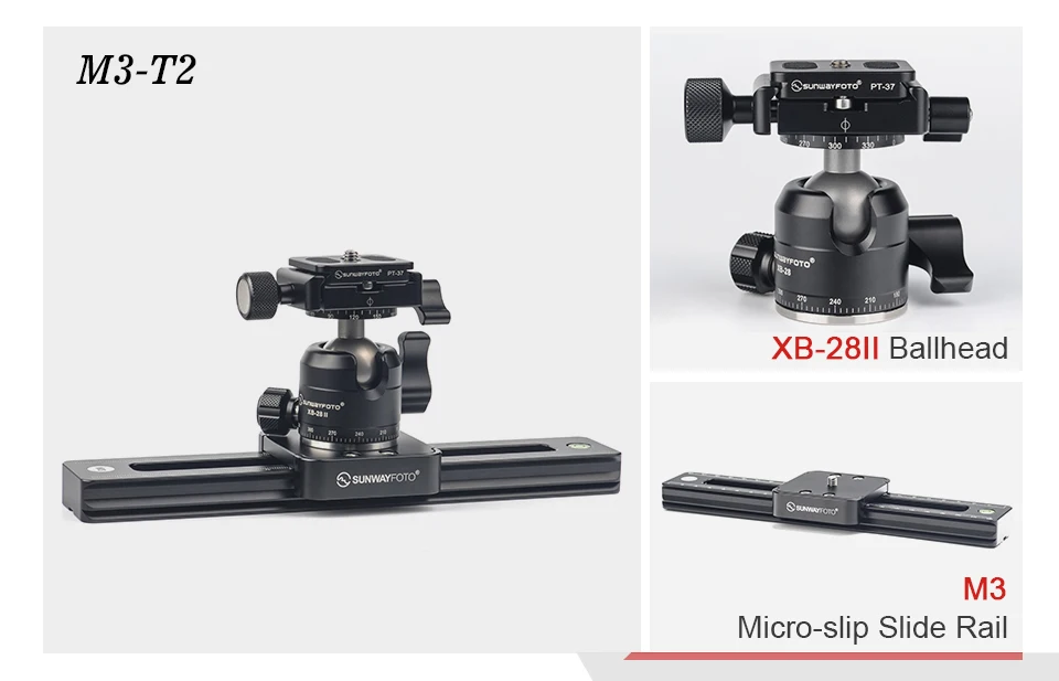 SUNWAYFOTO M3 камера dslr Мини-ползунок телефон для видео рельс слайдеры visiophone Путешествия dslr камера слайдер timelapse шариковая головка