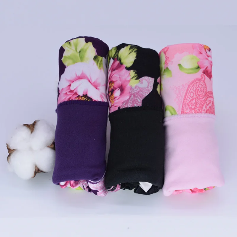 3pcs/lot Women Underwear modal Cotton Classical Floral Print Briefs Sexy Lingerie New Women's Panties Ladies Underwear Women