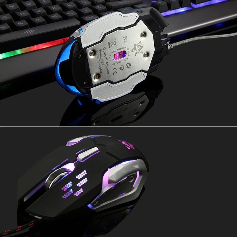 Проводная эргономичная Игровая Usb клавиатура K33 с радужной светодиодный Ной