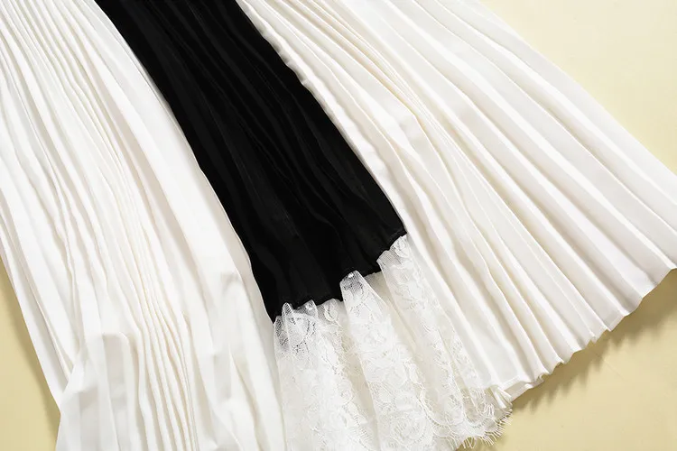 Одежда 2019 весенне-летнее женское плиссированное платье в стиле пэчворк с