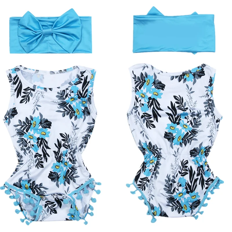 Детский комбинезон с цветочным рисунком для маленьких девочек кисточками и