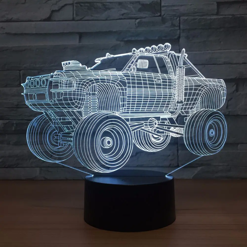 3d-лампа для внедорожника визуальный ночник с изменением 7 цветов светильник