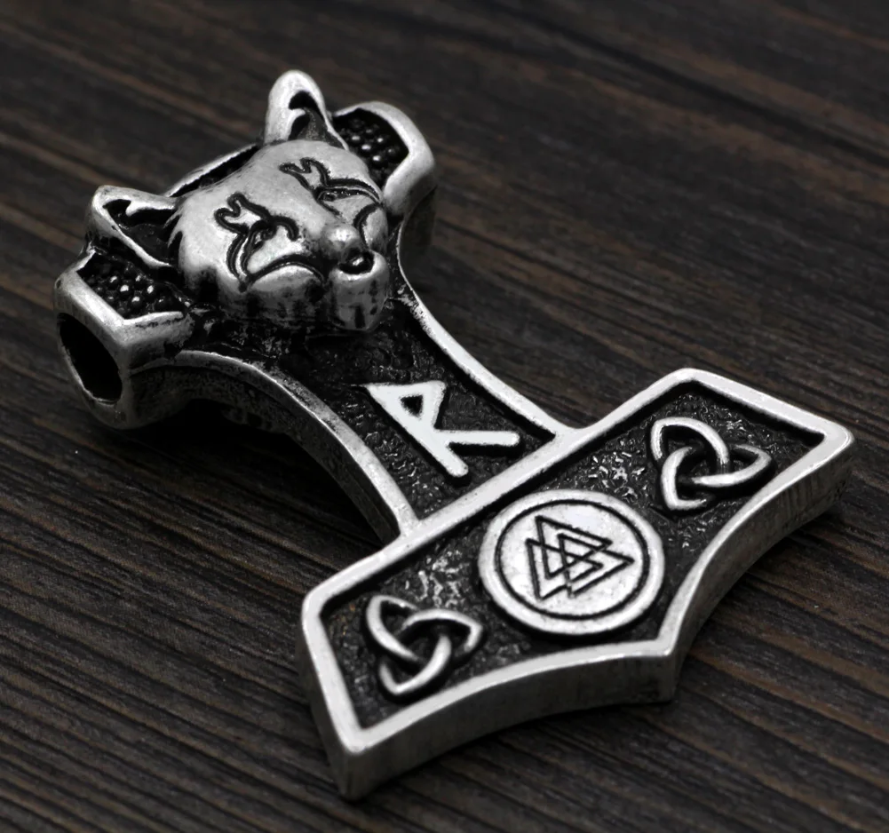 Норвежский викинг лиса молот Тора кулон Викинг Норвегия символ valknut ожерелье