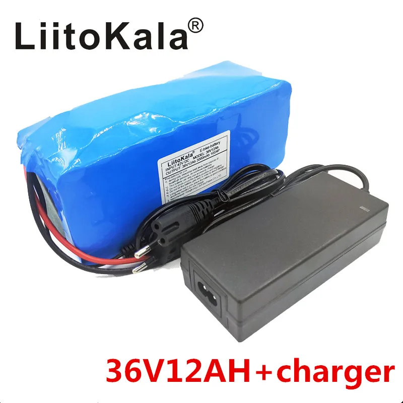 LiitoKala 36 V 12AH электрический велосипедный аккумулятор встроенный литиевый аккумулятор BMS 20A 36 вольт с 2A зарядкой батареи Ebike