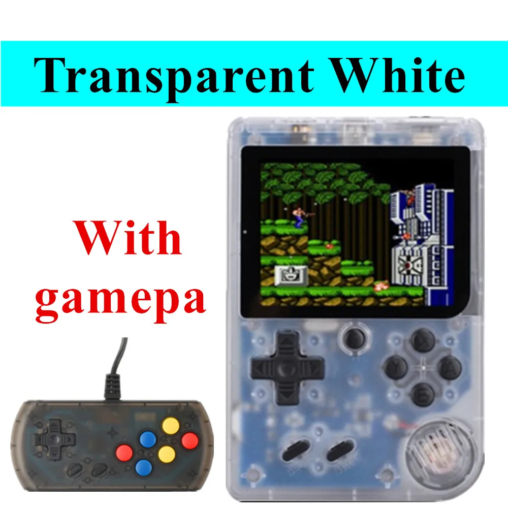 Ретро портативная мини портативная игровая консоль 8-Bit 2,8 дюймов цветной ЖК-дисплей Детский Цветной игровой плеер встроенные 168 игры - Цвет: Tr White With gamepa