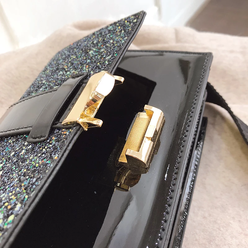 Вечерняя сумка с пайетками для женщин Bolsa 2018 маленькая клапаном через плечо