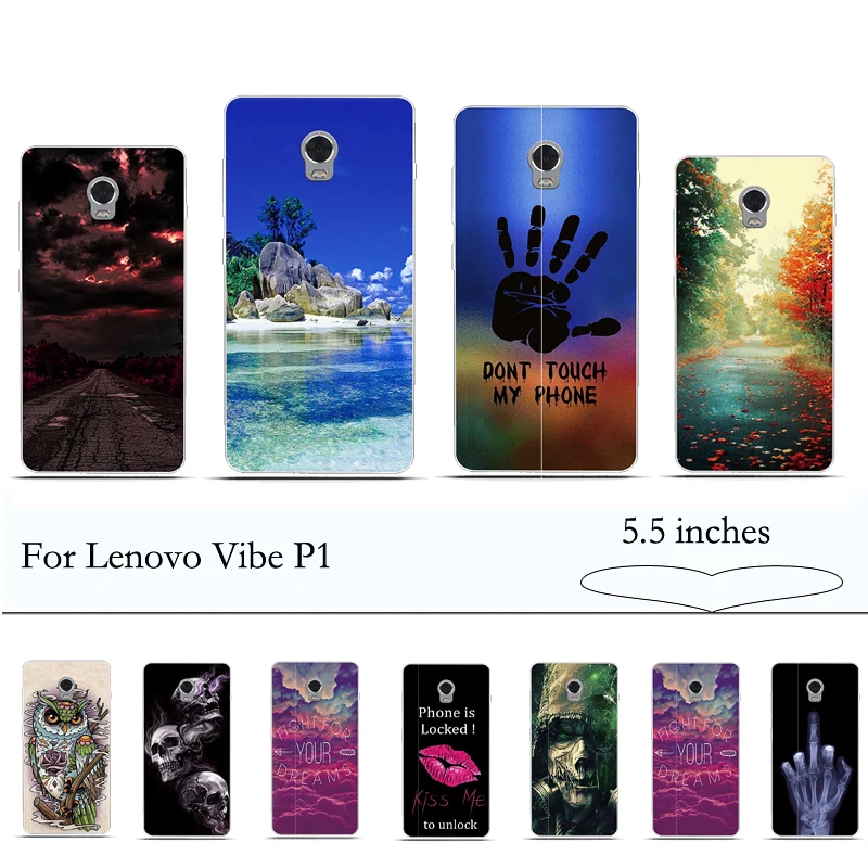 Роскошный чехол для Lenovo Vibe P1 с рисунком Мягкая силиконовая задняя крышка из ТПУ