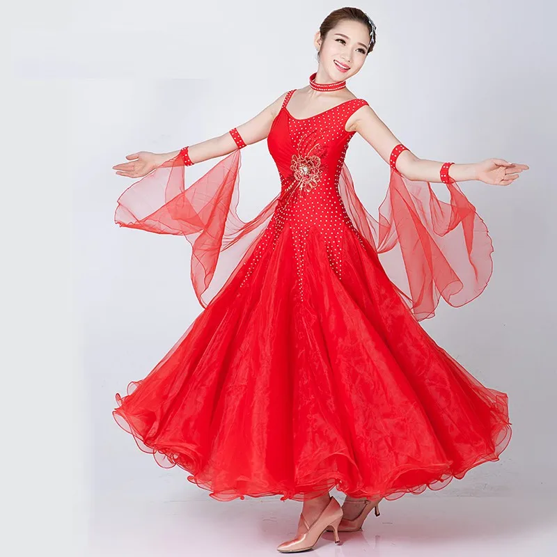 Ballroom Dance Dress Adult Lady's Flamenco Waltz Dancing Wear Women's Standard Competition Dresses | Тематическая одежда и