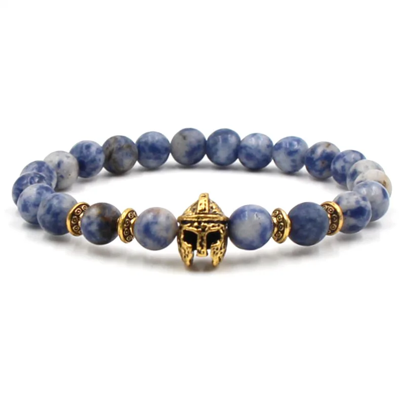 Античное золото Римский рыцарь Спартан воин шлем гладиатора браслет мужской