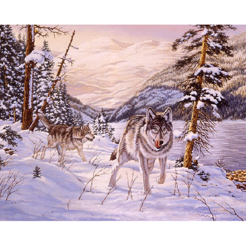 

K069 YIKEE wolf diamond painting,5d diamond embroidery,diy diamond painting