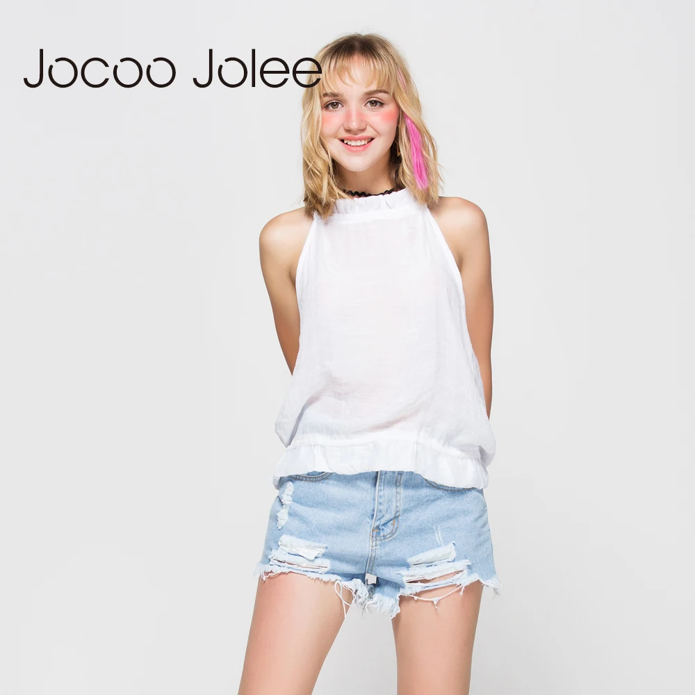 Jocoo Jolee, модные женские джинсы, летние джинсовые шорты со средней талией, повседневные шорты с дырками, синий джинсовый светильник, джинсовые шорты для девочек