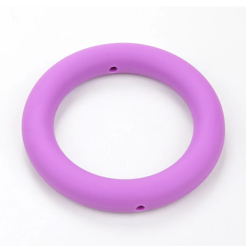 medium purple LOFCA 2 шт./лот Силиконовое зубное кольцо бусины пищевого класса BPA Бесплатно Детские Прорезыватели жевательные уход ожерелье детские игрушки DIY соска цепь - Цвет: medium purple