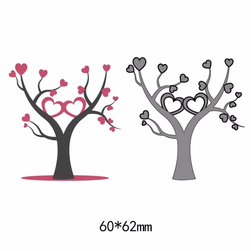 

Flower And Heart Tree Craft Card Metal Steel Cutting Dies Scrapbooking Stencils For DIY Photo Album Card Decor Embossing New